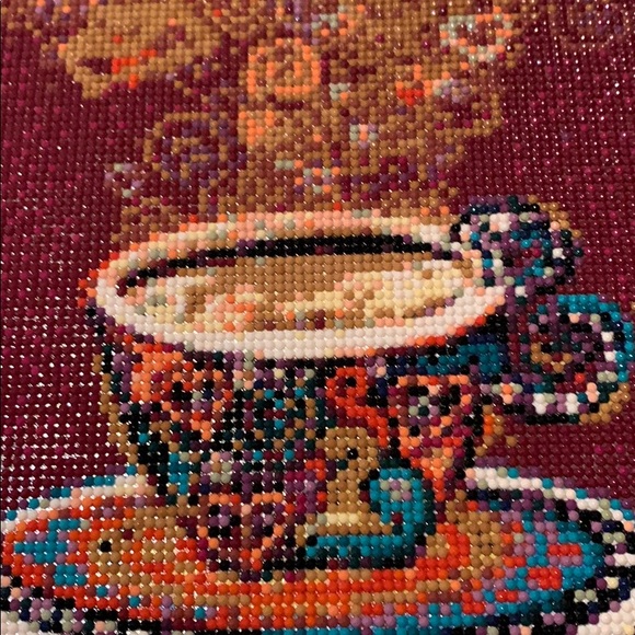 Coffee cup completed/unframed diamond painting - Picture 6 of 6